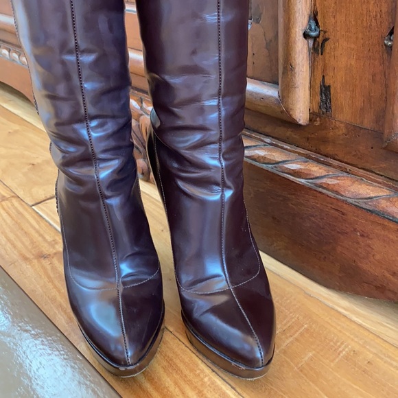 Gucci Beautiful Chocolate platform knee high boots Size 8.5 - Picture 3 of 15